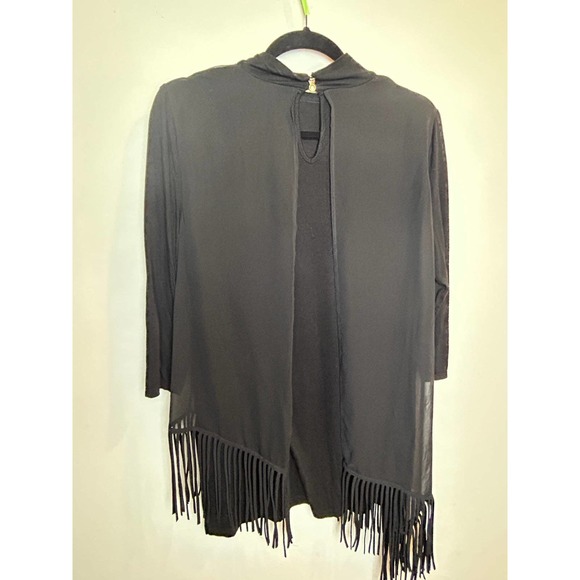 Chicos Long Sleeve Blouse Fringe Chico Size 0 Small Size 4 - Picture 6 of 10